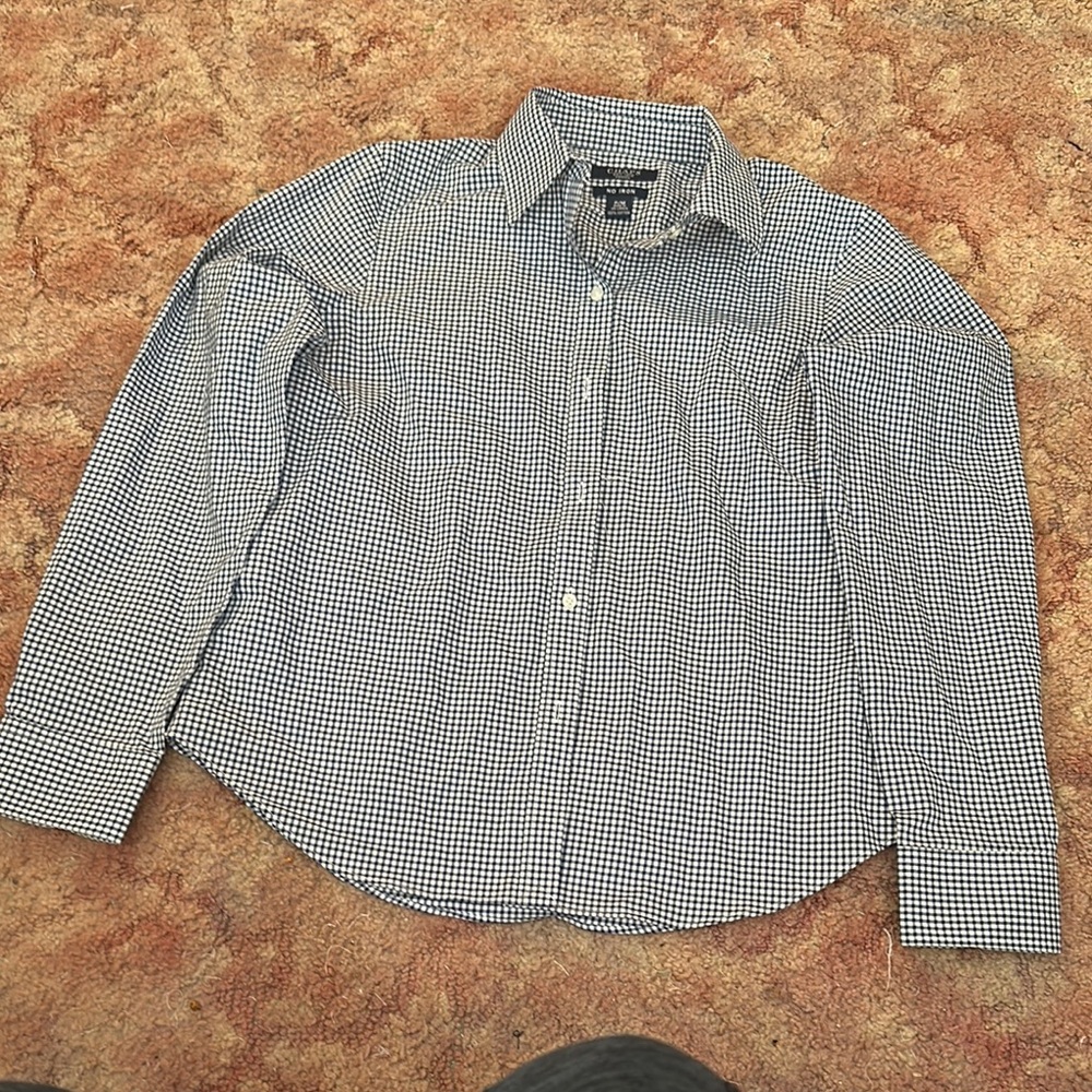 Women’s Blue and White Checkered Shirt